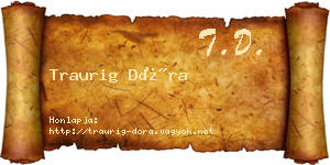 Traurig Dóra névjegykártya